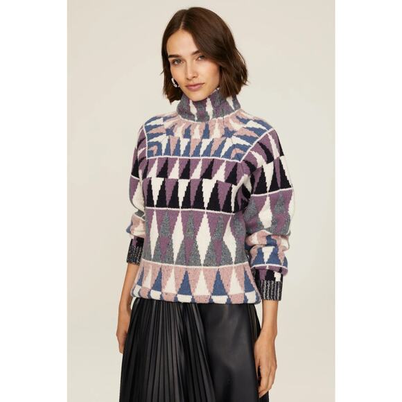 Altuzarra Stilbo Jacquard Knit Turtleneck Sweater Size Medium - Picture 2 of 11